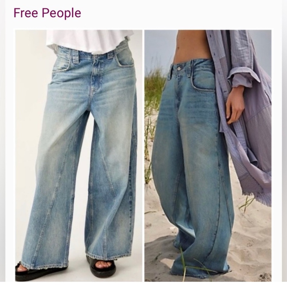 🌸FP chill vibe Worn 2 hours Classic Blue Women's Jeans tags off